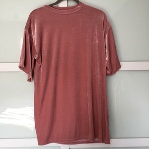 Topshop Pink Velour T-shirt Dress Size Small